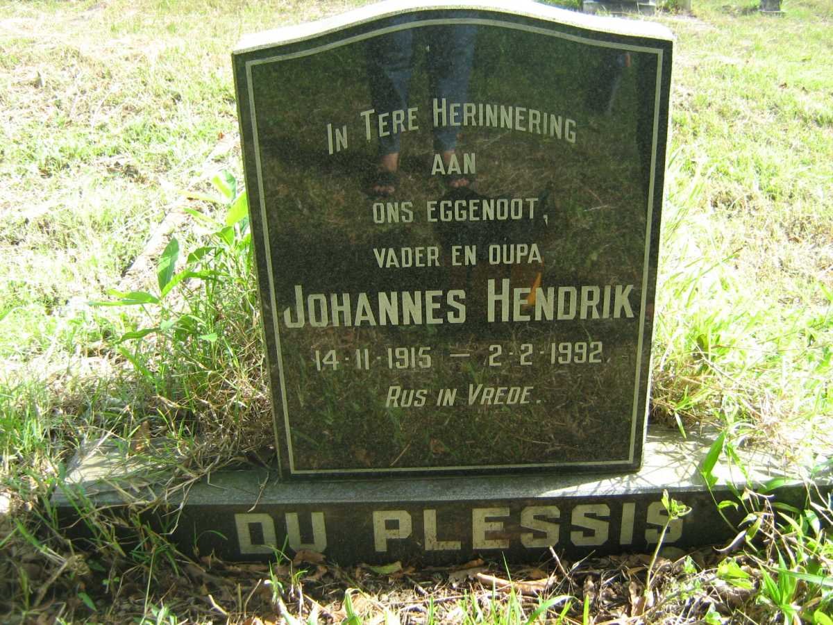 PLESSIS Johannes Hendrik, du 1915-1992