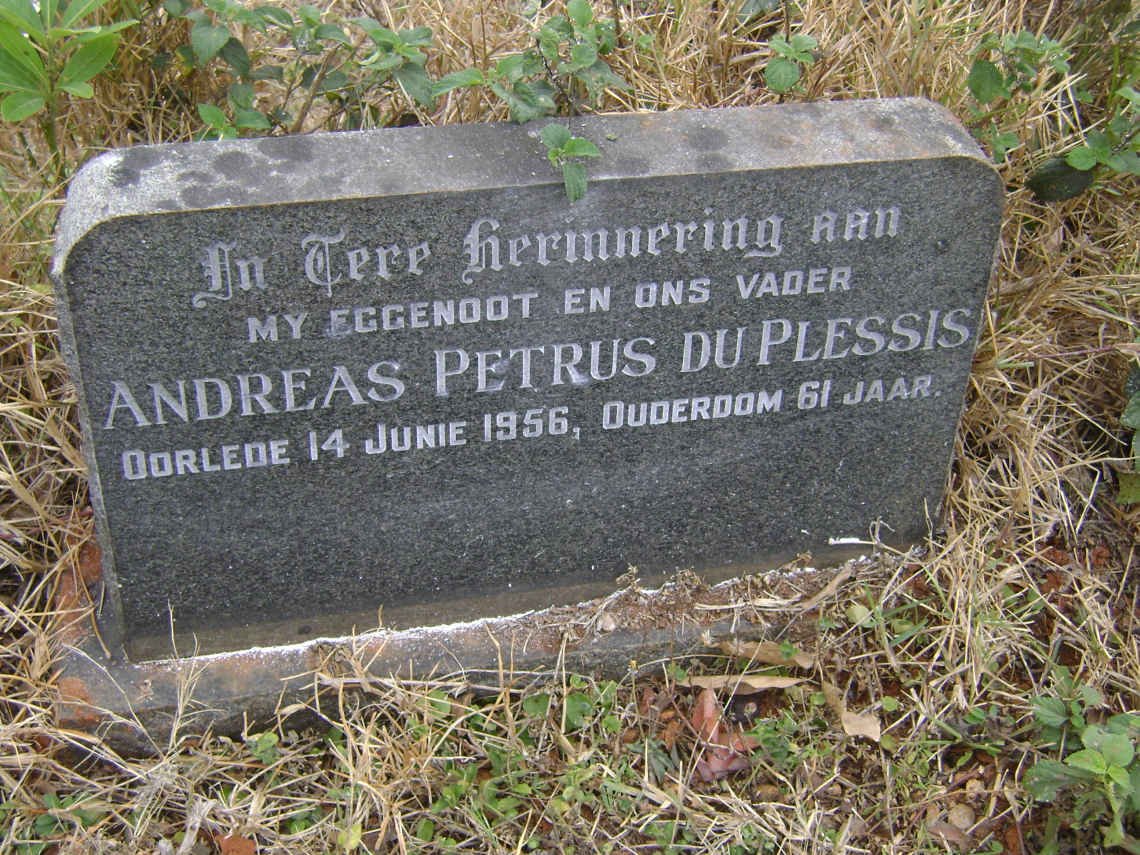 PLESSIS Andreas Petrus, du -1956