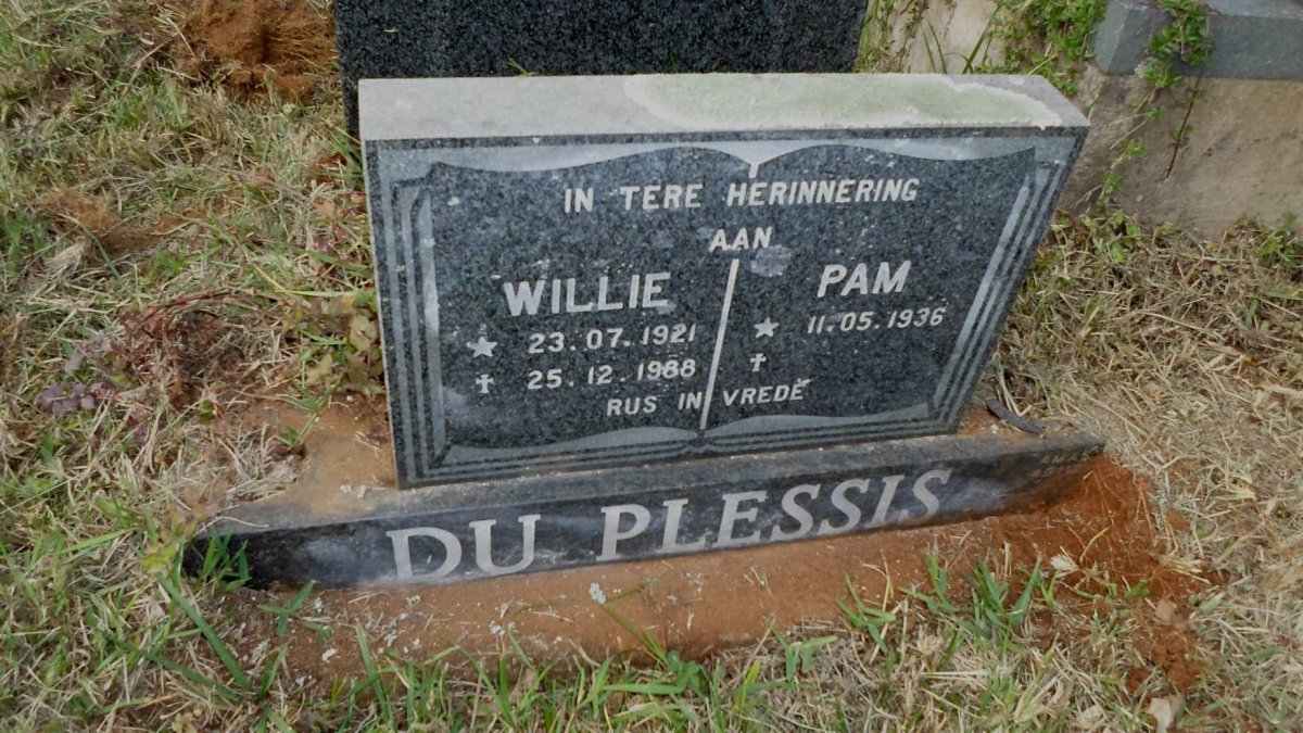 PLESSIS Willie, du 1921-1988 &amp; Pam 1936-
