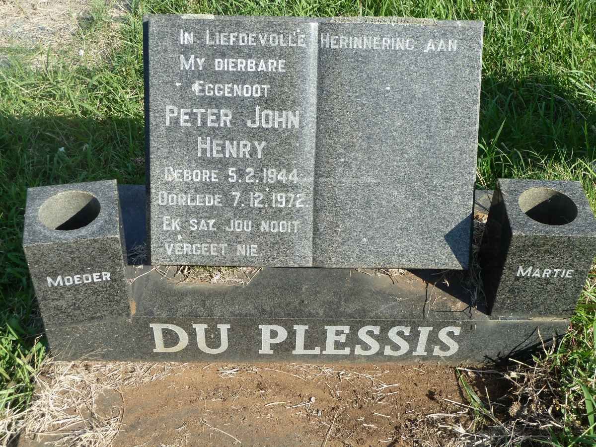 PLESSIS Peter John Henry, du 1944-1972