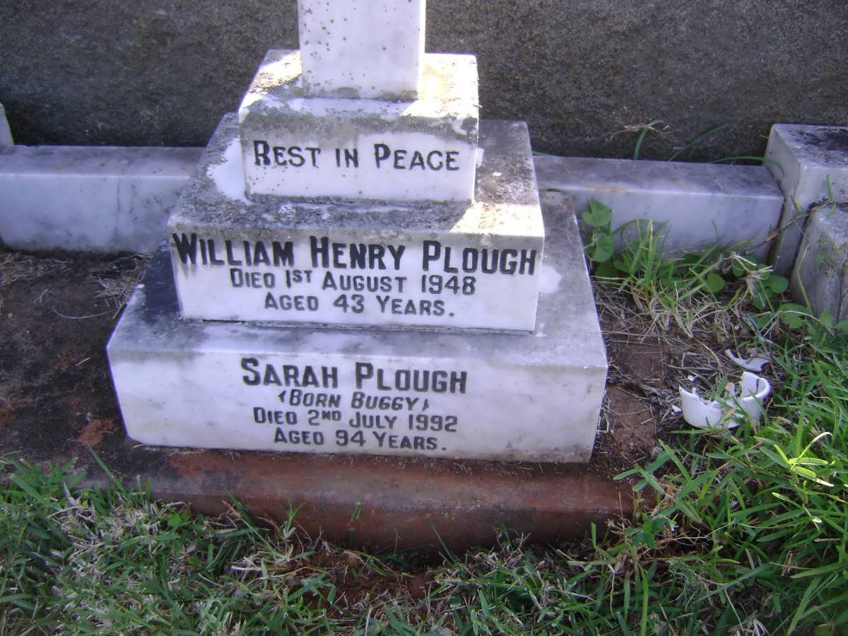 PLOUGH William Henry -1948 &amp; Sarah BUGGY -1992 :: PLOUGH Peter W. 1931-1999