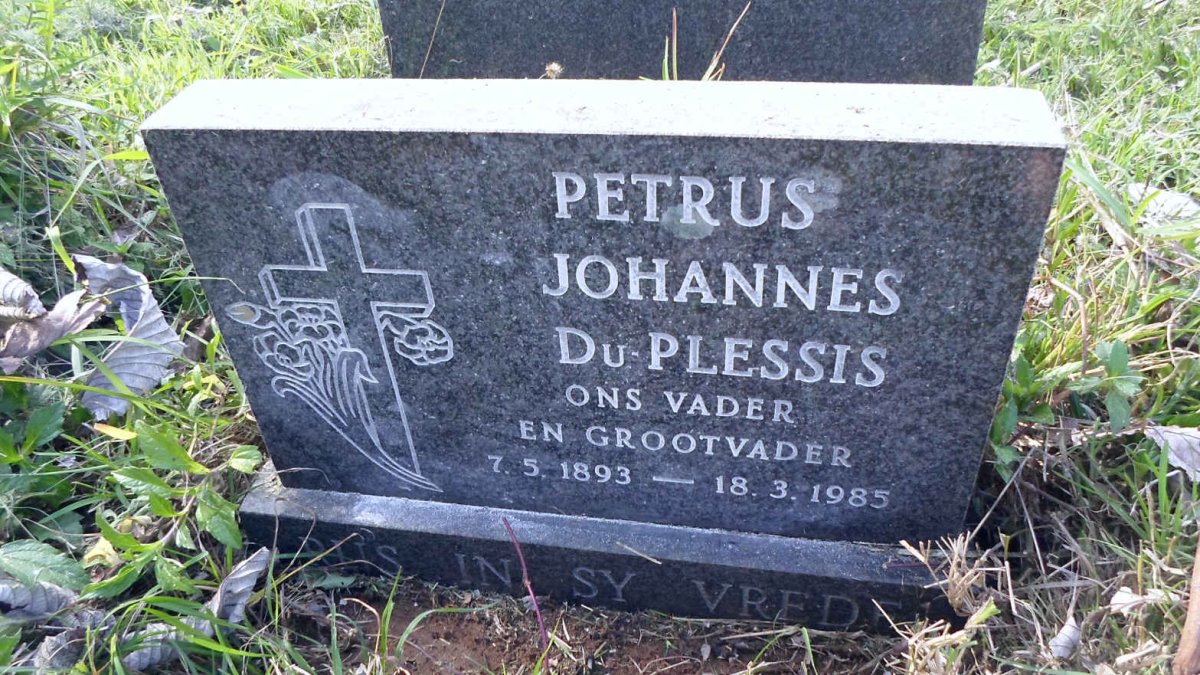 PLESSIS Petrus Johannes, du 1893-1985