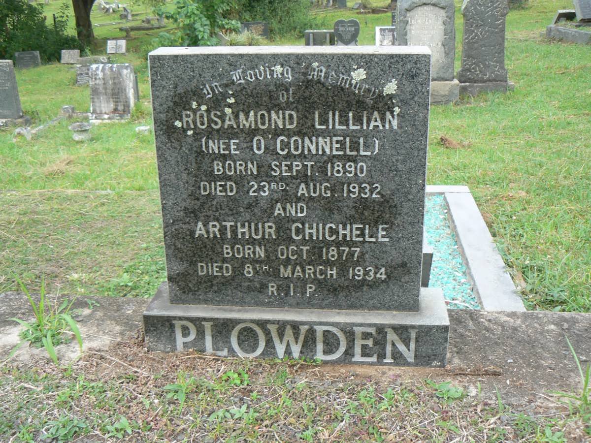 PLOWDEN Arthur Chichele 1877-1934 &amp; Rosamond Lillian nee O'CONNELL 1890-1932