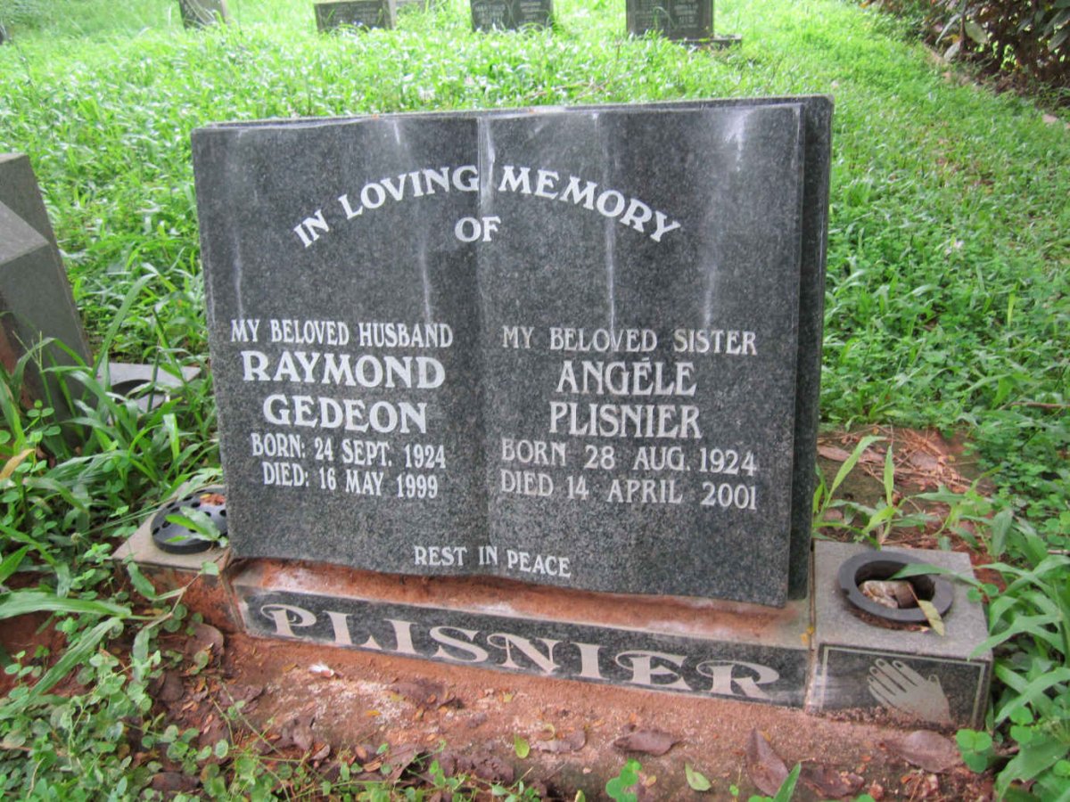 PLISNIER Raymond Gedeon 1924-1999 :: PLISNIER Angele 1924-2001