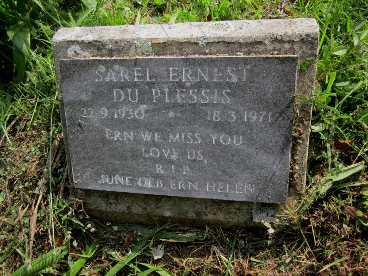 PLESSIS Sarel Ernest, du 1930-1971