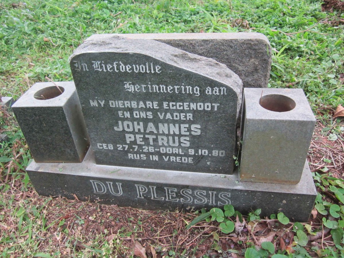 PLESSIS Johannes Petrus, du 1926-1980
