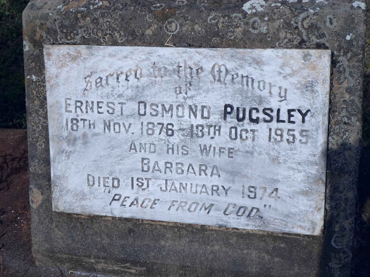 PUGSLEY Ernest Osmond -1955 &amp; Barbara -1974