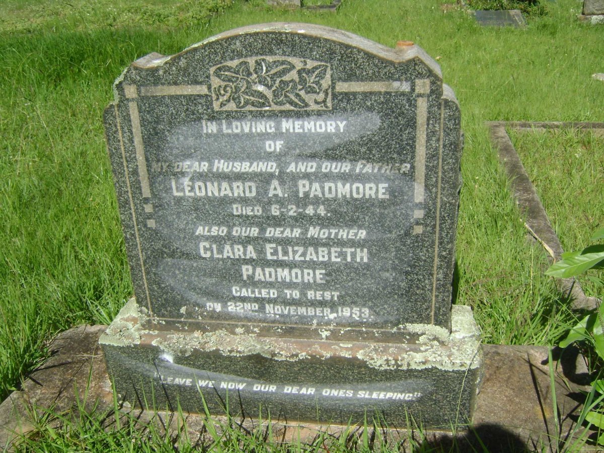 PADMORE Leonard A. -1944 &amp; Clara Elizabeth -1953