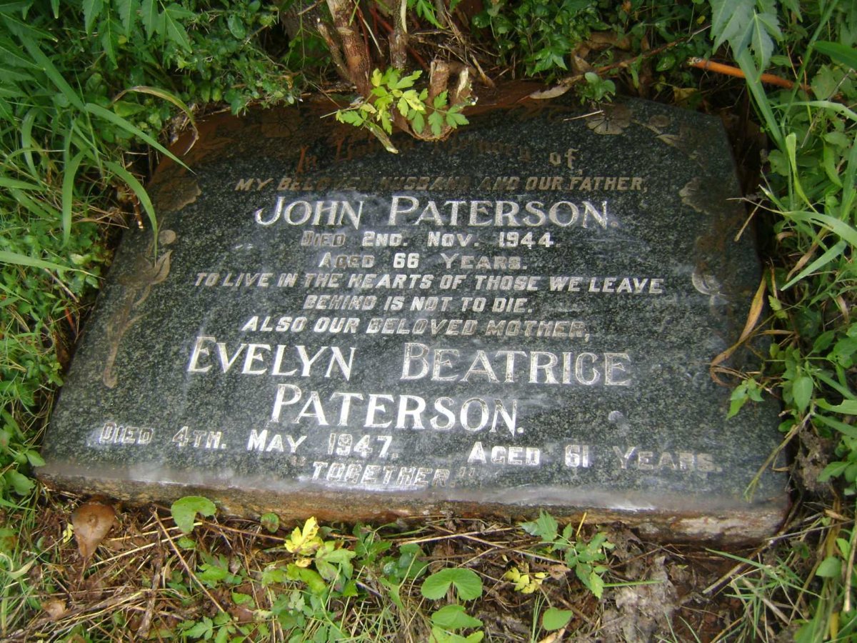 PATERSON John -1944 &amp; Evelyn Beatrice -1947