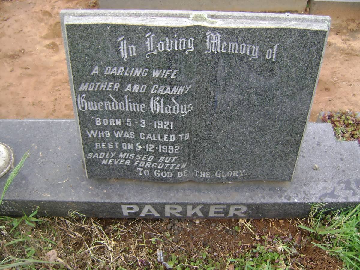 PARKER Gwendoline Gladys 1921-1992
