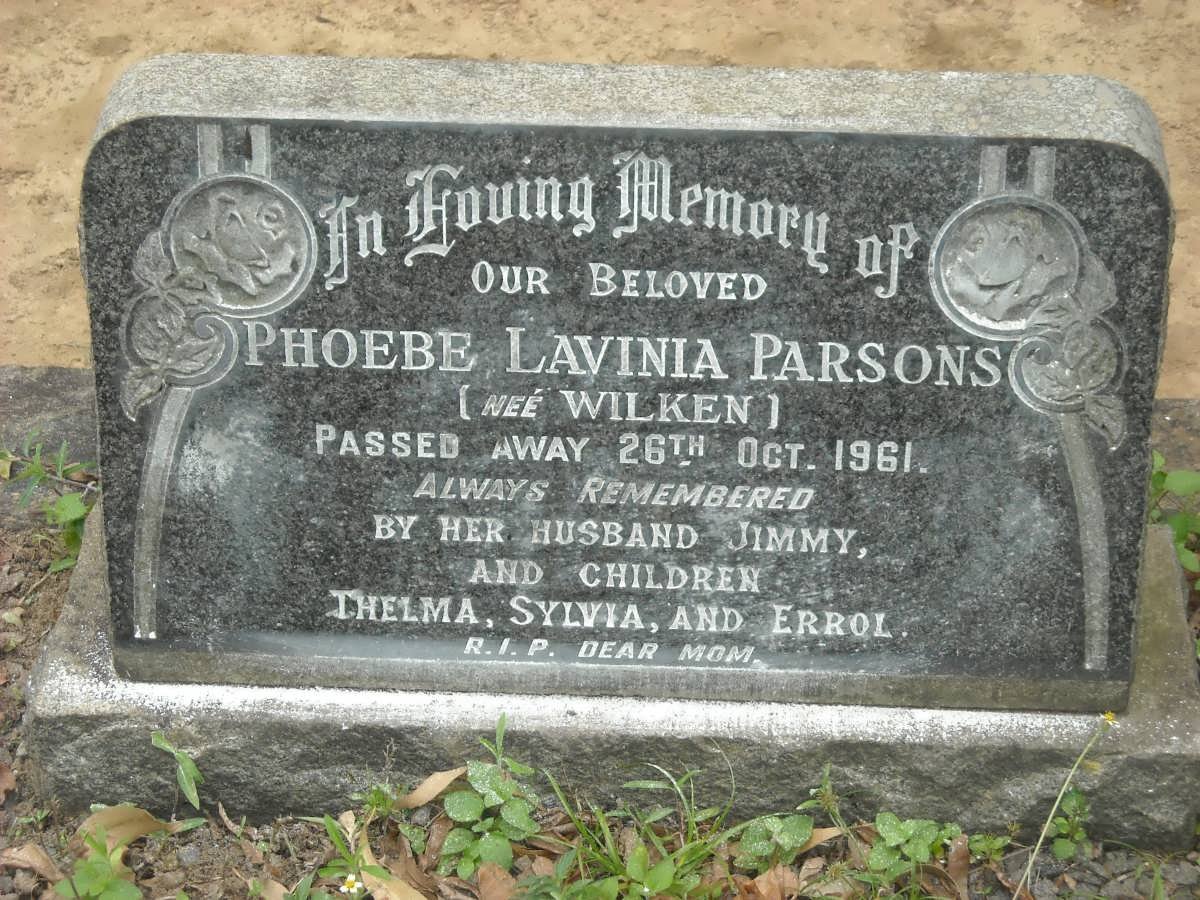 PARSONS Phoebe Lavinia nee WILKEN -1961
