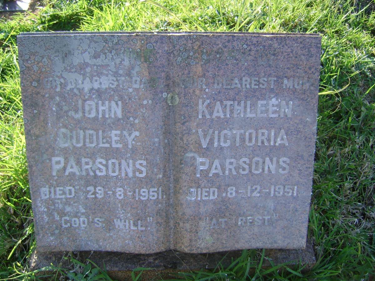 PARSONS John Dudley -1951 &amp; Kathleen Victoria -1951