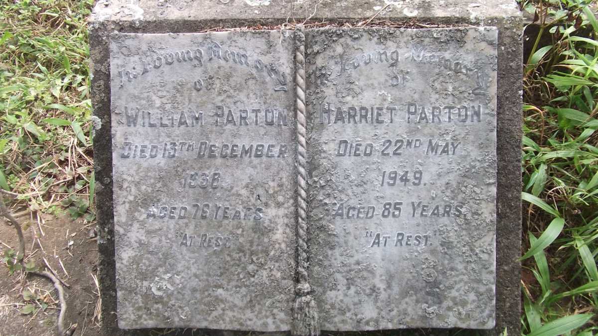 PARTON William -1938 &amp; Harriet -1949