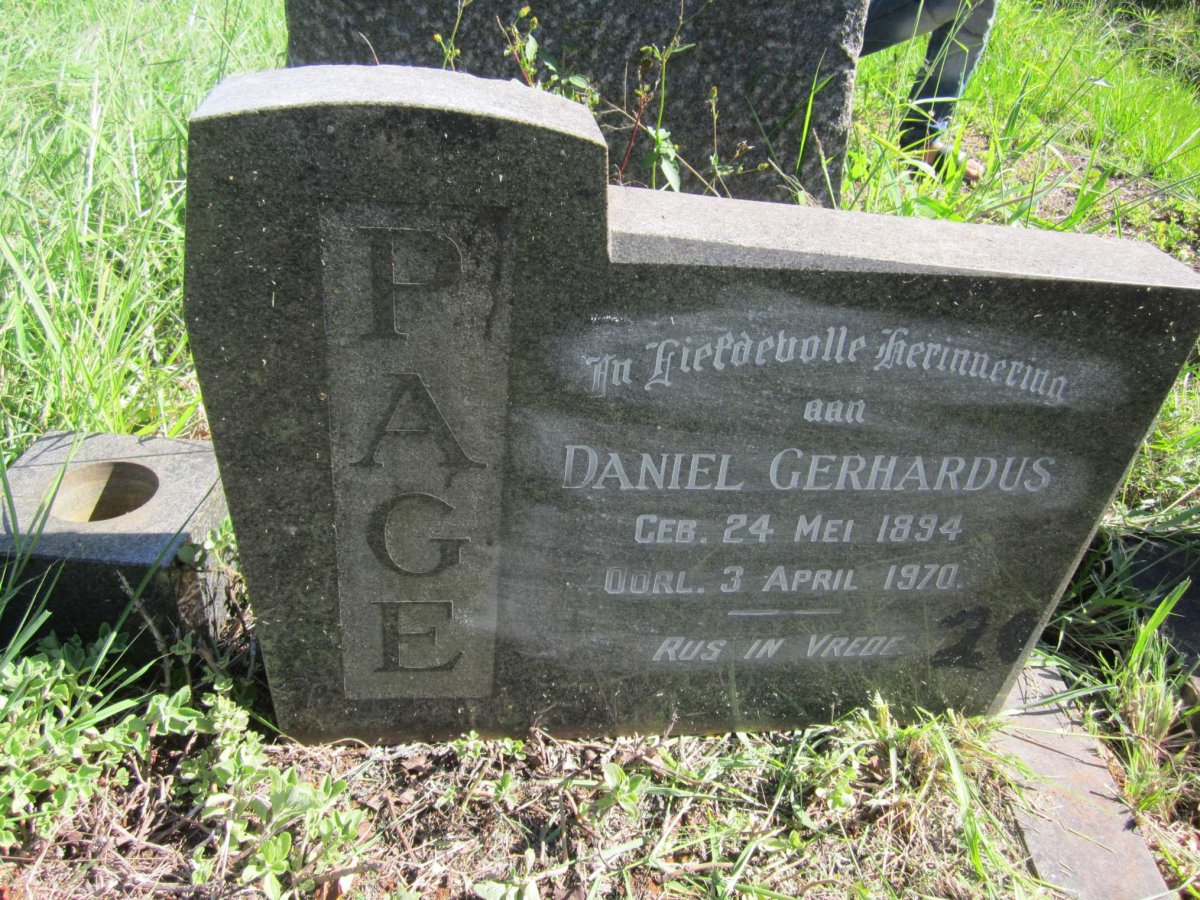 PAGE Daniel Gerhardus 1894-1970