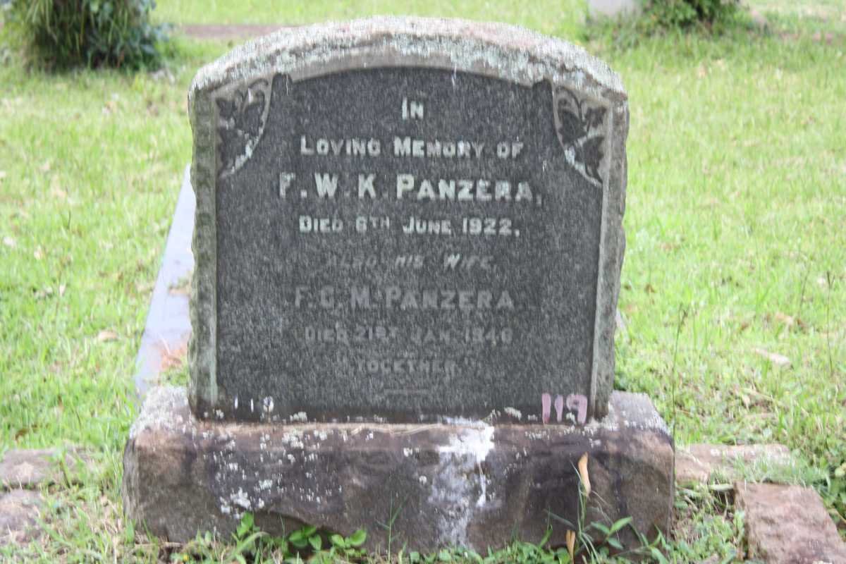 PANZERA Francis W.K. -1922 &amp; Florence G.M. -1946