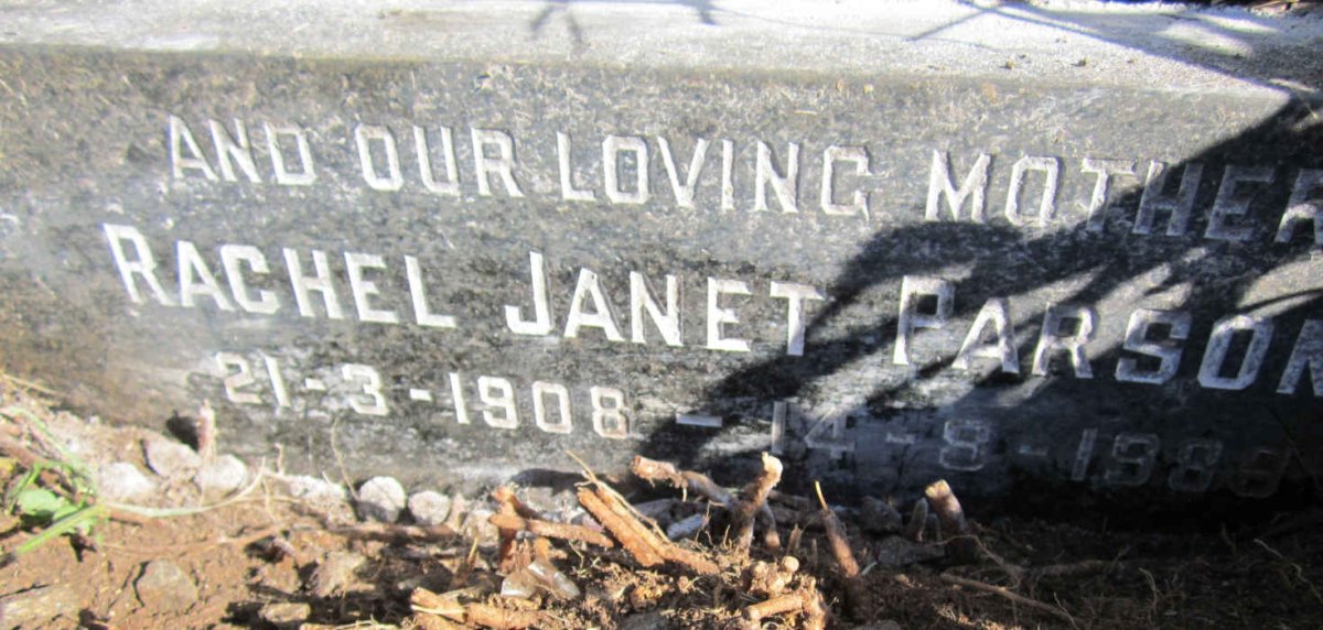 PARSONS Rachel Janet 1908-1985