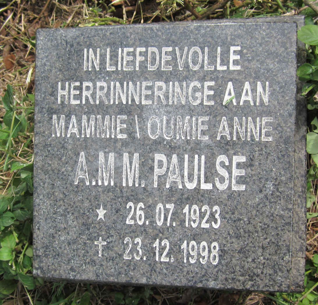 PAULSE  A.M.M. 1923-1998