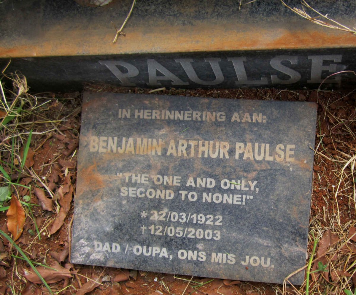 PAULSE Benjamin Arthur 1922-2003