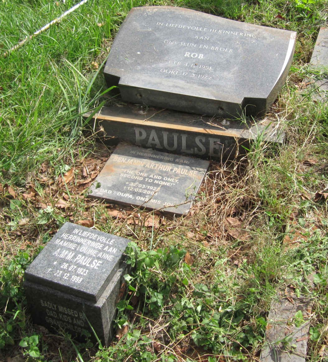 PAULSE Benjamin Arthur 1922-2003 &amp; A.M.M. 1923-1998 :: PAULSE Rob 1951-1972