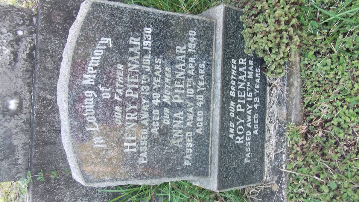 PIENAAR Henry -1930 &amp; Anna -1940 :: PIENAAR Roy -1963