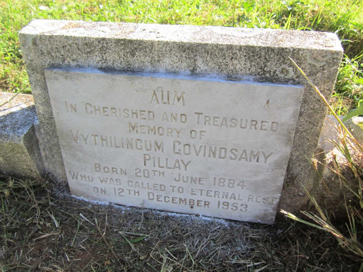 PILLAY Vythilingum Govindsamy 1884-1953