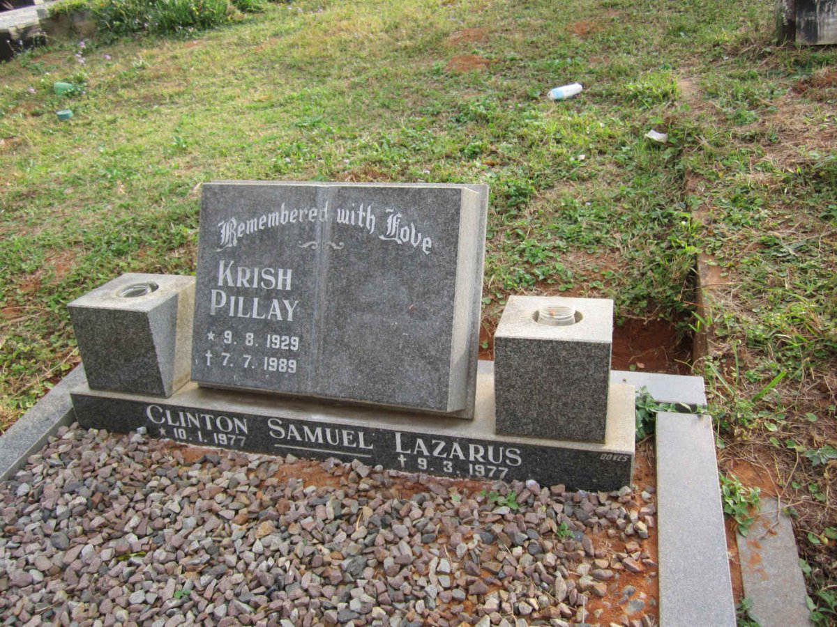 PILLAY Krish 1929-1989 :: LAZARUS Clinton Samuel 1977-1977