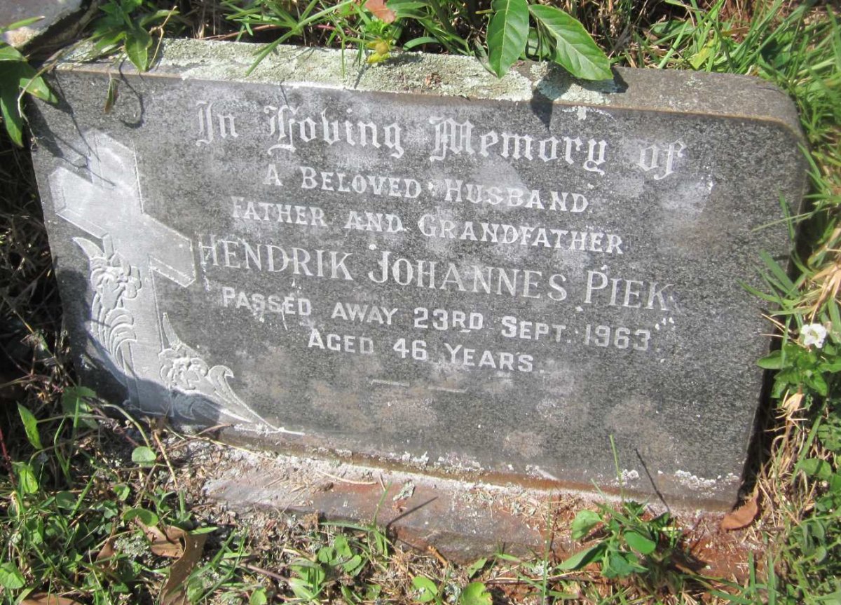 PIEK Hendrik Johannes   -1963