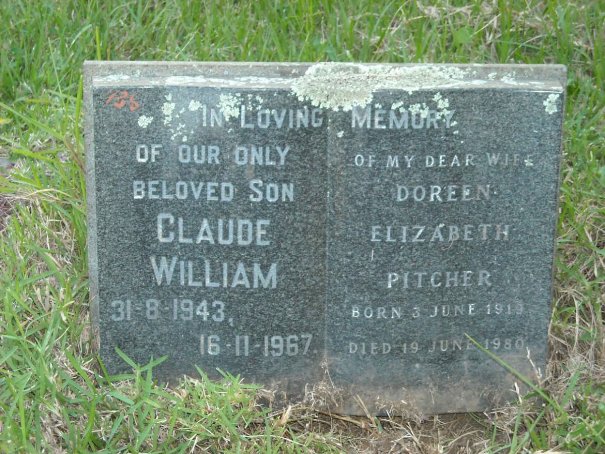 PITCHER Doreen Elizabeth 1919-1980 :: PITCHER Claude William 1943-1967