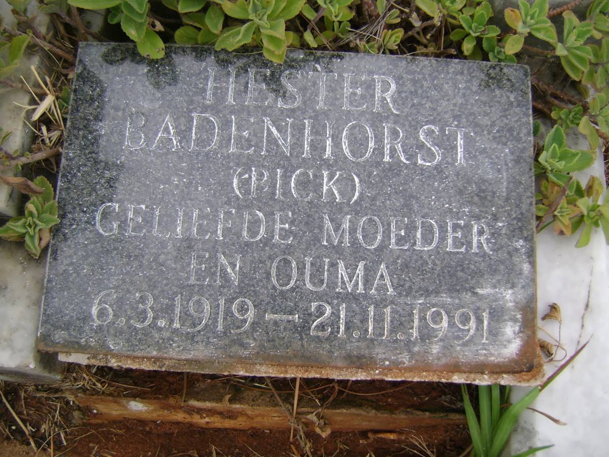 PICK Johannes Theodoris 1912-1949 &amp; Hester BADENHORST previously PICK 1919-1991 :: BOER Mara R., de nee PICK 1946-1999