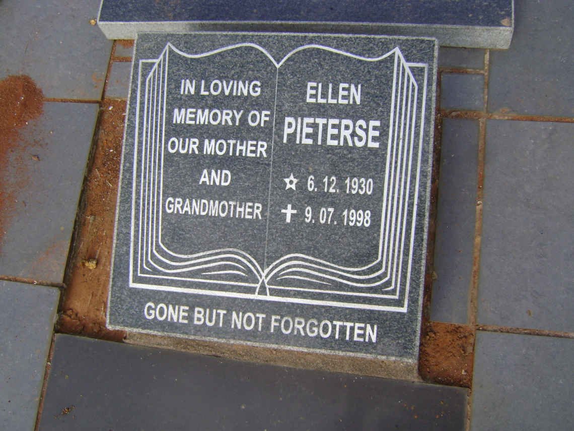 PIETERSE David Jacobus -1964 :: PIETERSE Christopher David 1955-2014 :: PIETERSE Dirkie Elizabeth Johanna 1929-1943