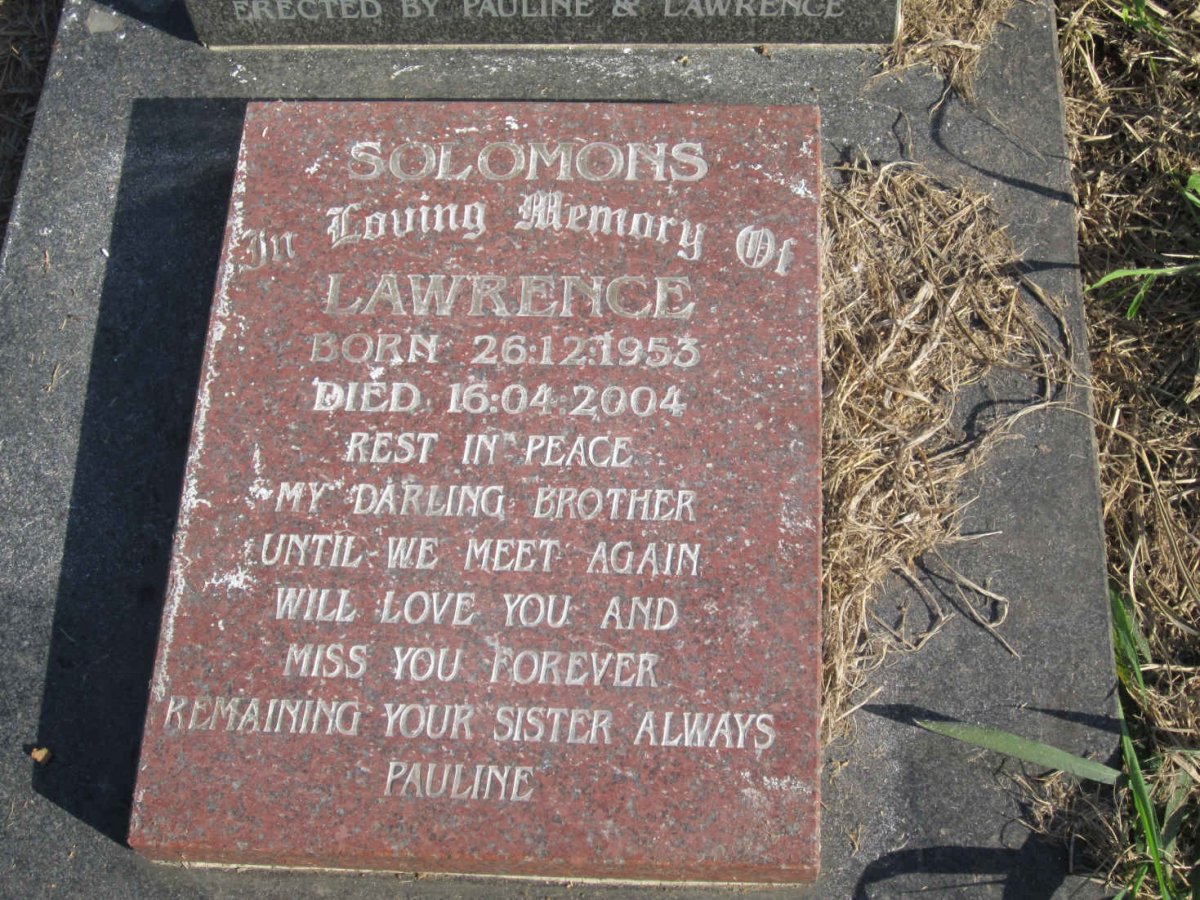 SOLOMONS Lawrence 1953-2004