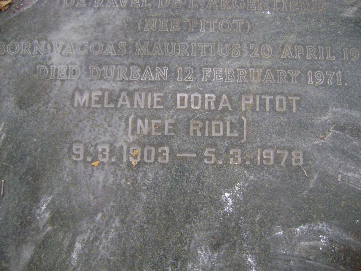 PITOT Melanie Dora RIDL 1903-1978