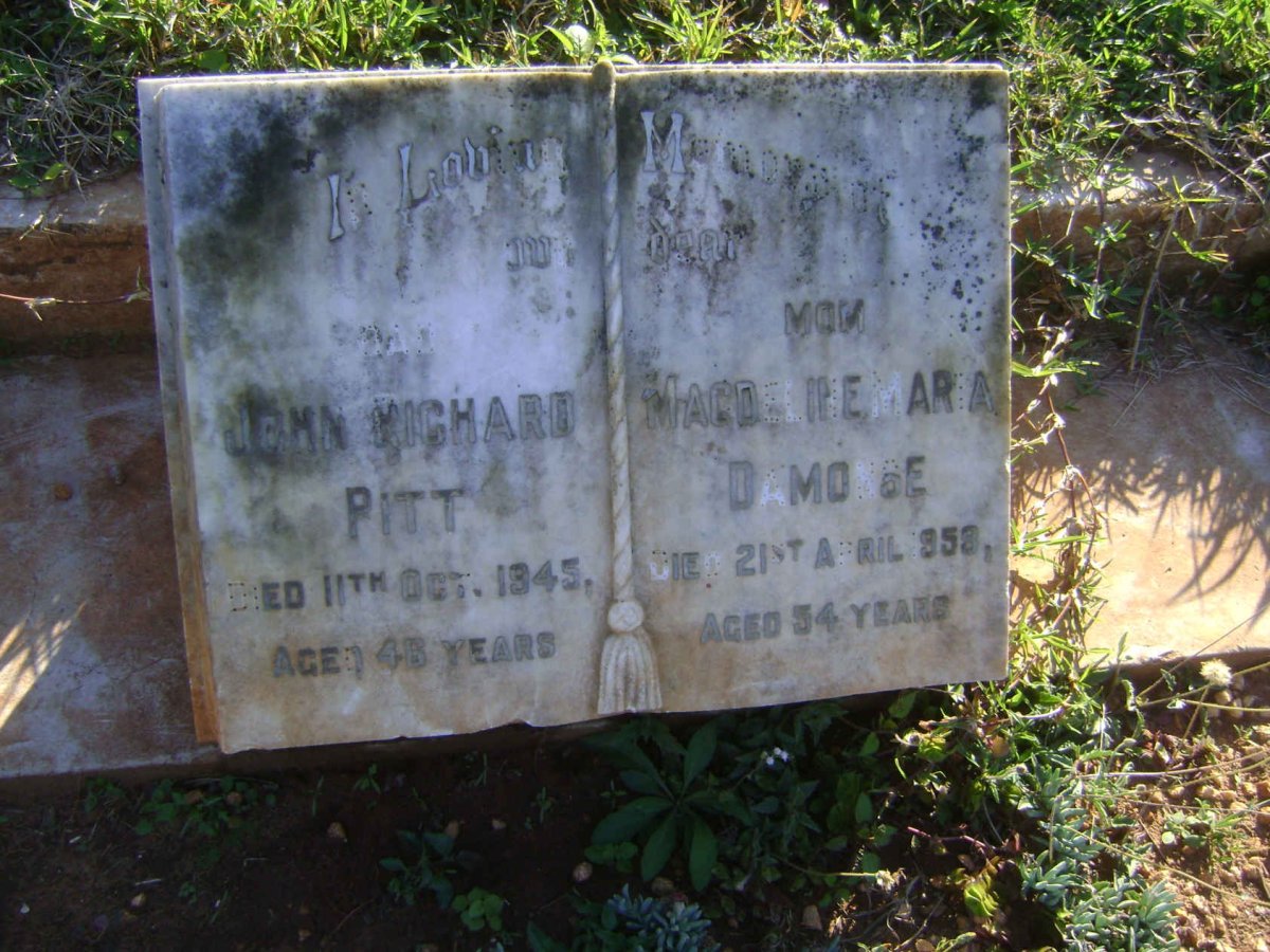 PITT John Richard -1945 &amp; Magdeline Maria DAMONSE -1959