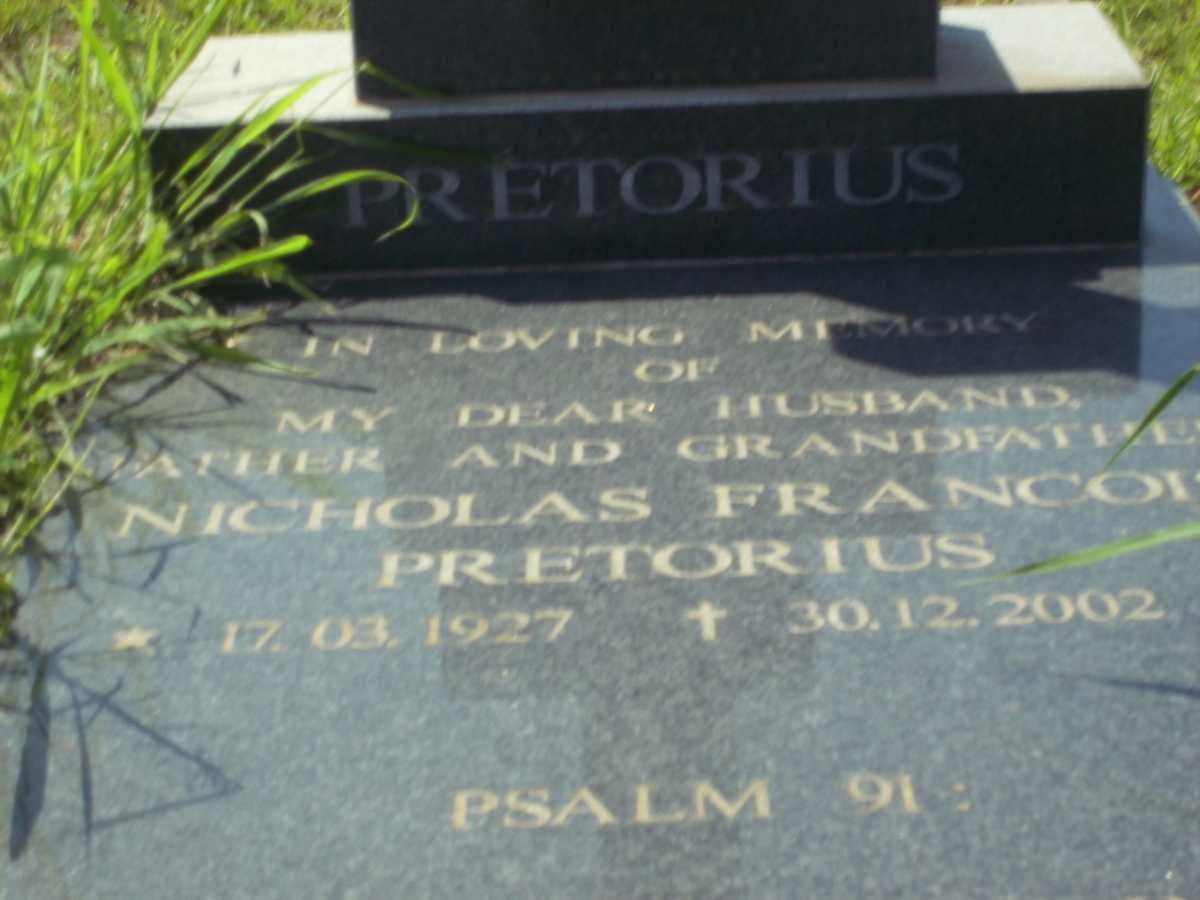 PRETORIUS Nicholas Francois 1927-2002