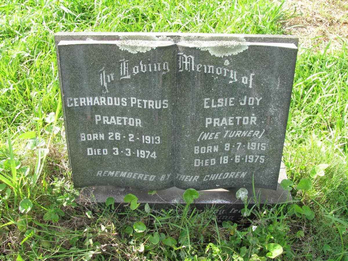 PRAETOR Gerhardus 1913-1974 &amp; Elsie Joy TURNER 1915-1975