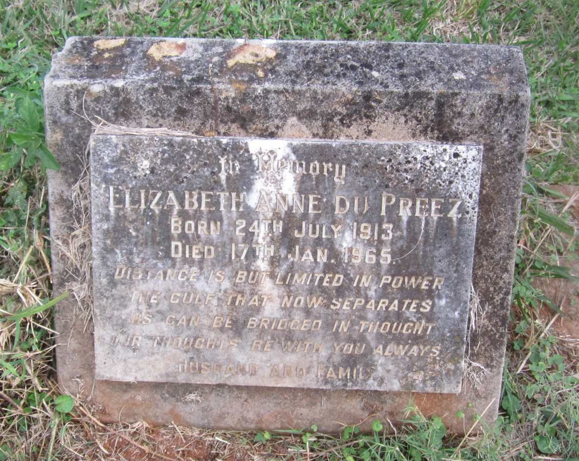 PREEZ Elizabeth Anne, du 1913-1965