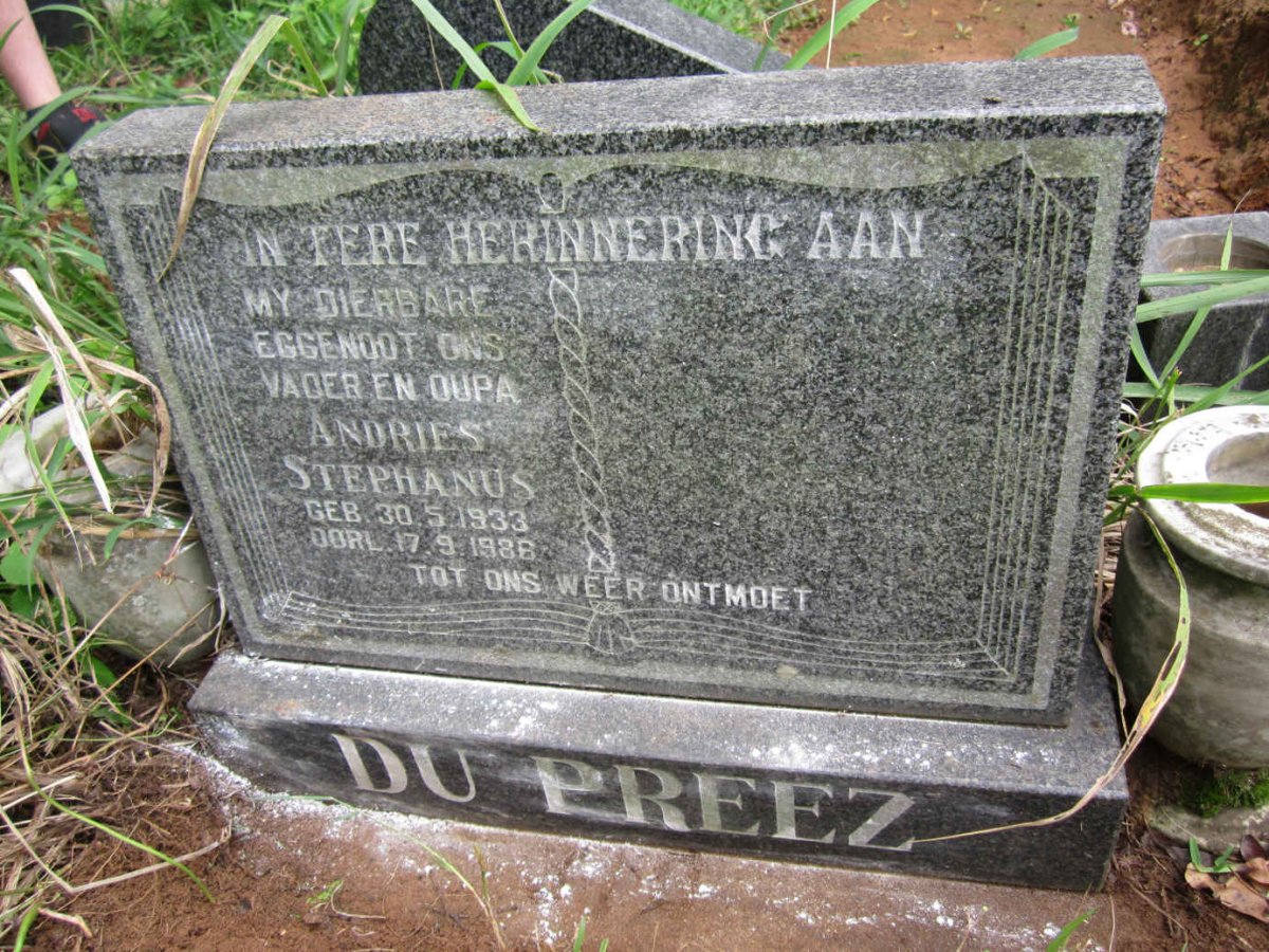 PREEZ Andries Stephanus, du 1933-1986