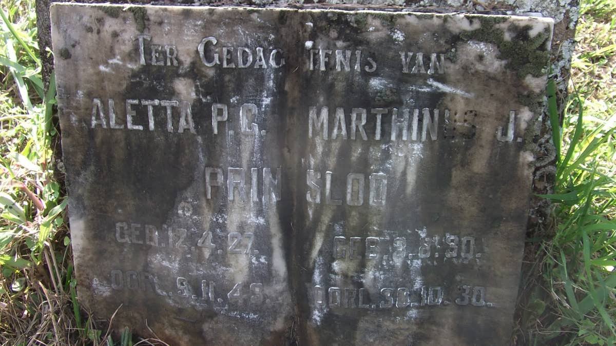 PRINSLOO Martinus J. -1930 &amp; Aletta P.C. -1927-1949