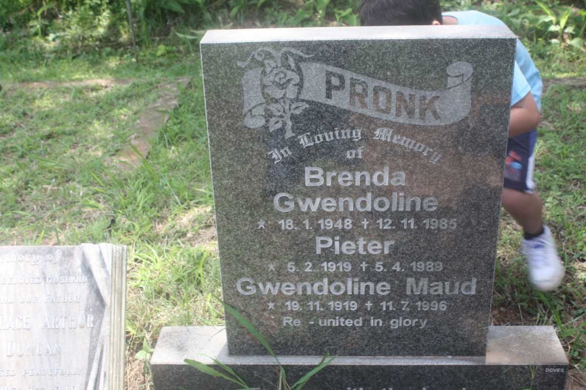 PRONK Brenda Gwendoline 1948-1985 :: PRONK Pieter 1919-1989 &amp; Gwendoline Maud 1919-1996