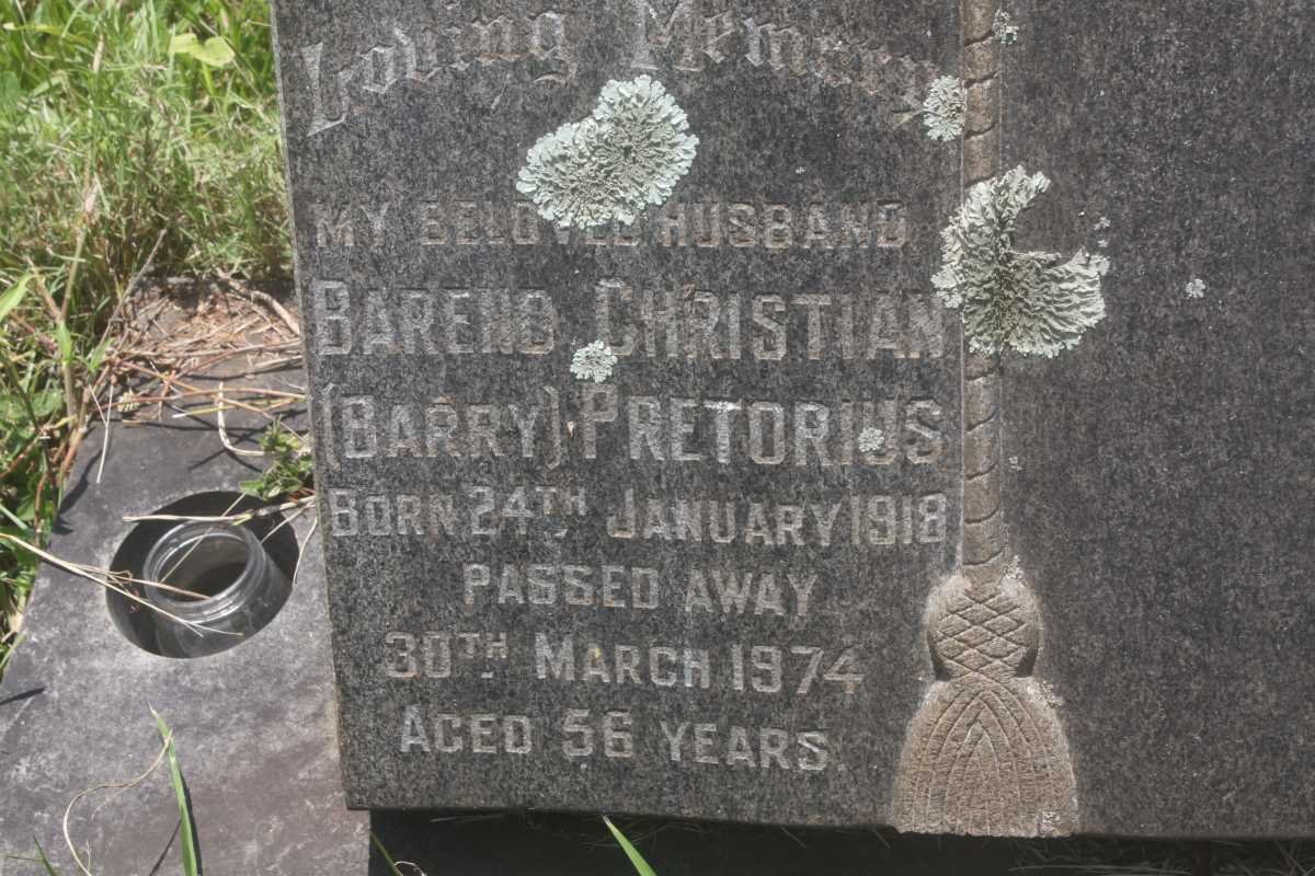 PRETORIUS Barend Christian 1918-1974