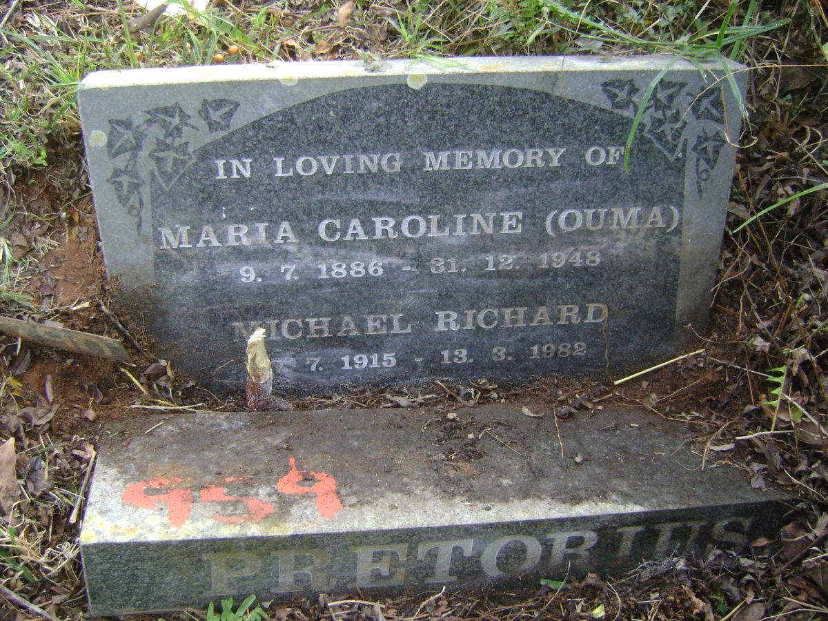 PRETORIUS Maria Caroline 1886-1948 :: PRETORIUS Michael Richard 1915-1982