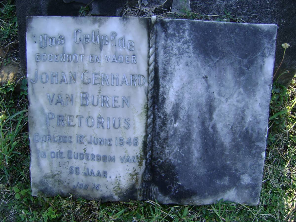 PRETORIUS Johan Gerhard Van Buren -1948