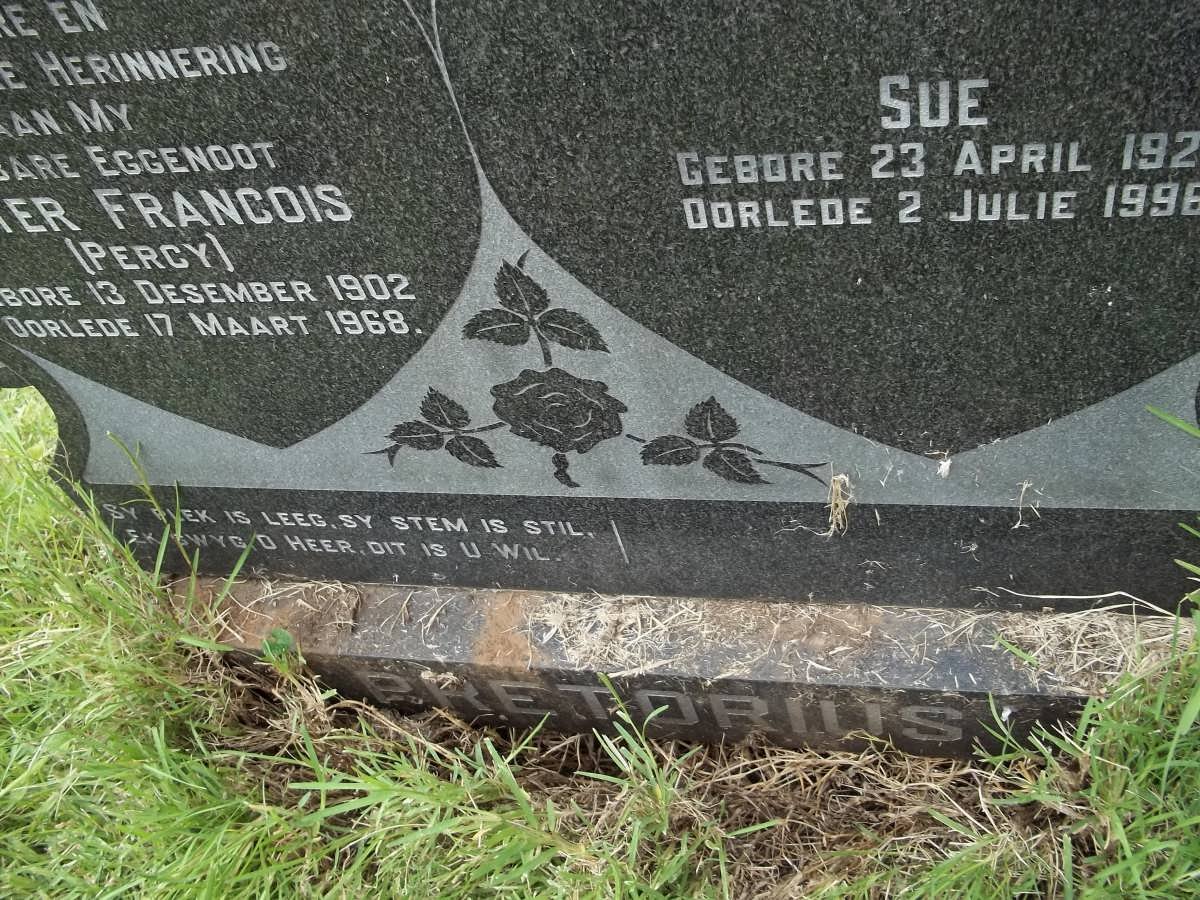 PRETORIUS Pieter Francois 1902-1968 &amp; Sue 1921-1996 