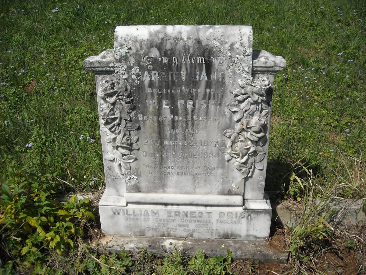 PRISK William Ernest 1878-1958 &amp; Harriet Jane 1877-1934