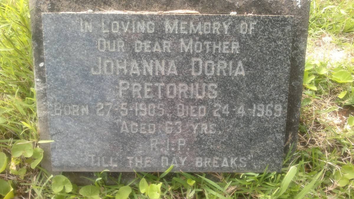 PRETORIUS Johanna Doria 1905-1969