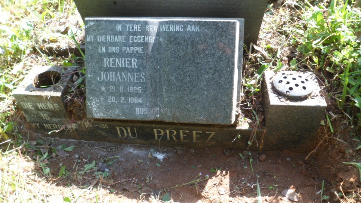 PREEZ Renier Johannes, du 1925-1984