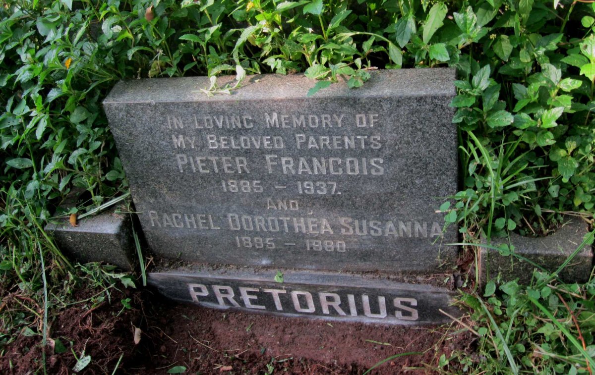 PRETORIUS Pieter Francois 1885-1937 &amp; Rachel Dorothea Susanna 1895-1980