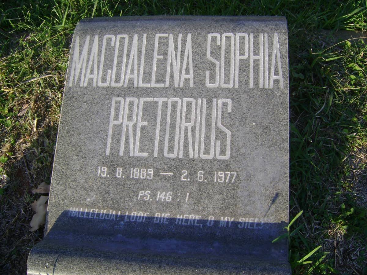 PRETORIUS Magdalena Sophia 1889-1977