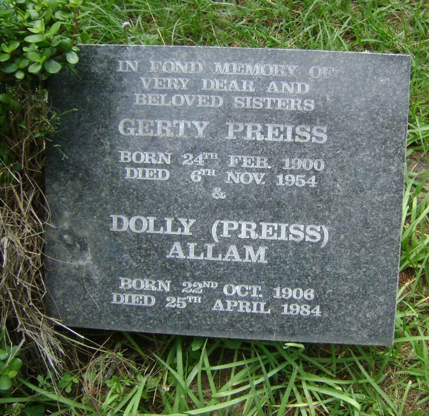 PREISS Gerty 1900-1954 :: ALLAM Dolly nee PREISS 1906-1984