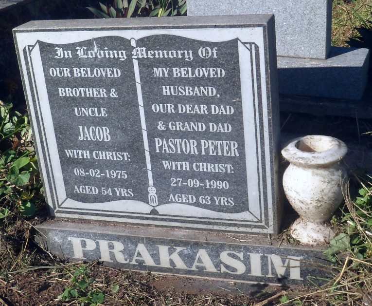 PRAKASIM Pastor Peter -1990 :: PRAKASIM Jacob -1975